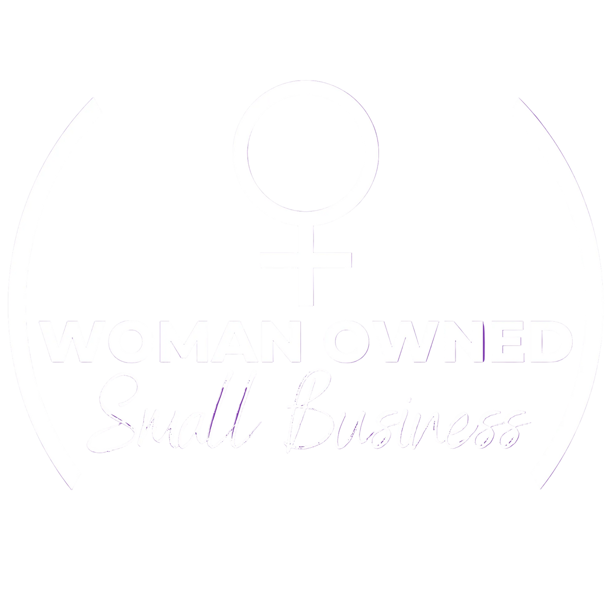 Logo for a woman-owned small business with a female symbol